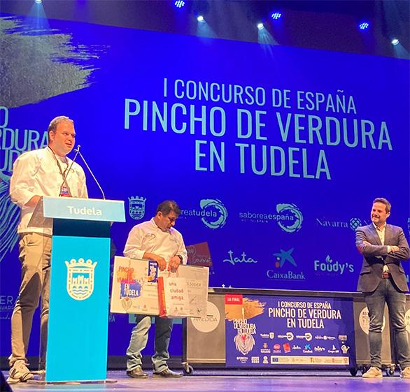 José Aguado, del restaurante Topero gana el I Concurso de España de Pincho de Verdura